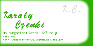 karoly czenki business card